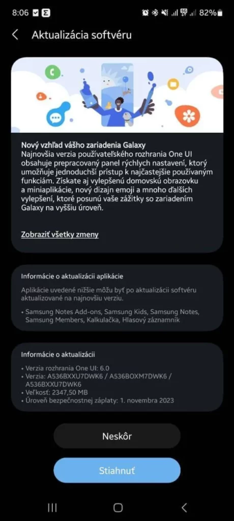 Samsung Galaxy A53 is now receiving the Android 14-based One UI 6.0 update