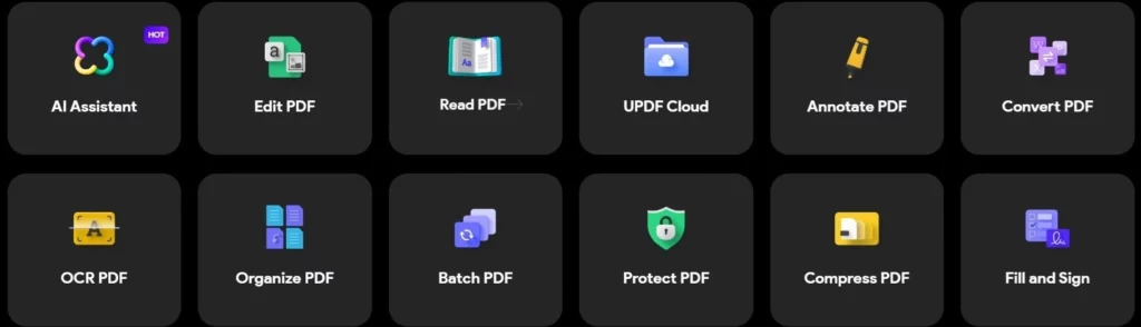 List of Features that UPDF Offers
