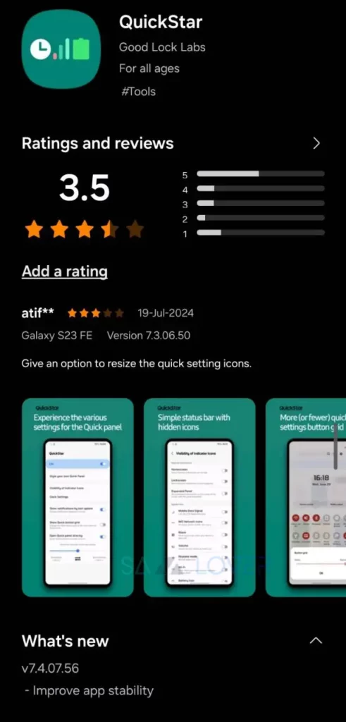 QuickStar 7.4.07.56 Update