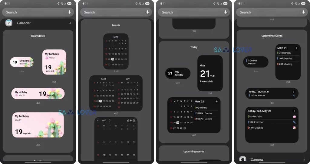 One UI 7 Calendar Wodget