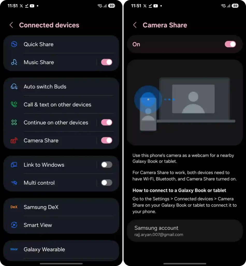 One UI 7 Camera Share