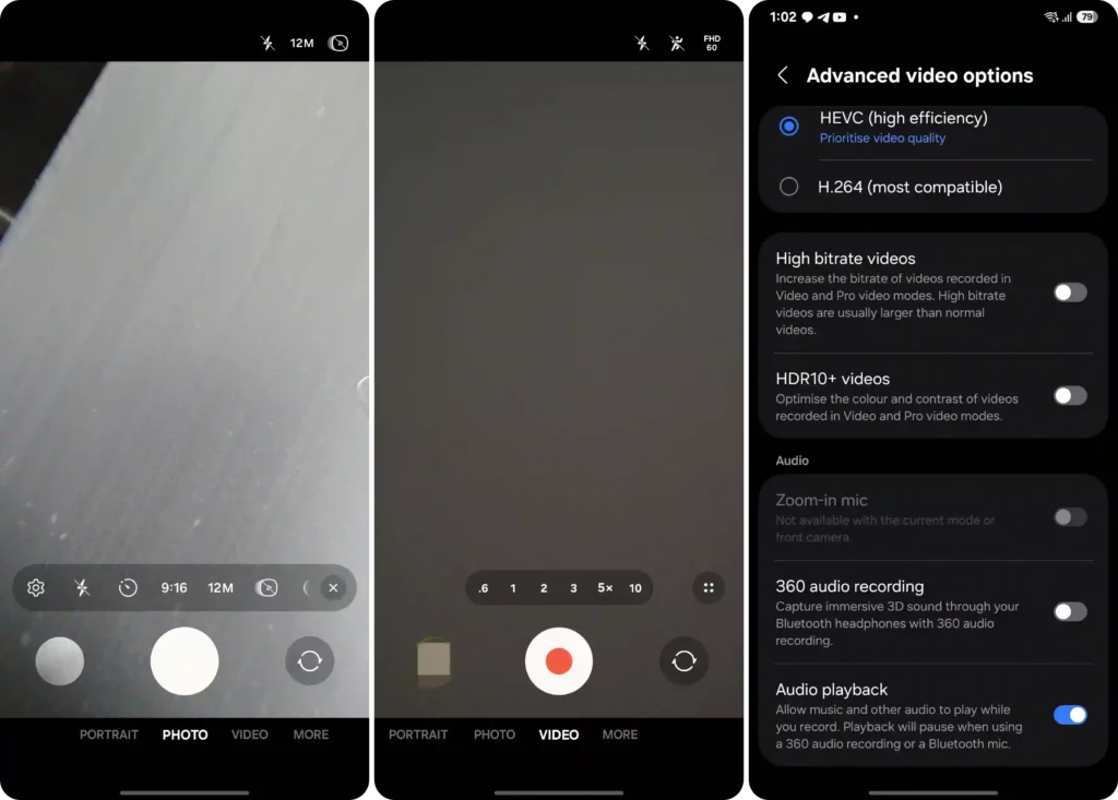 One UI 7 Camera Layout