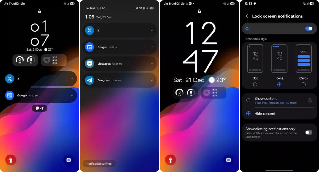 One UI 7 Lock Screen Notification