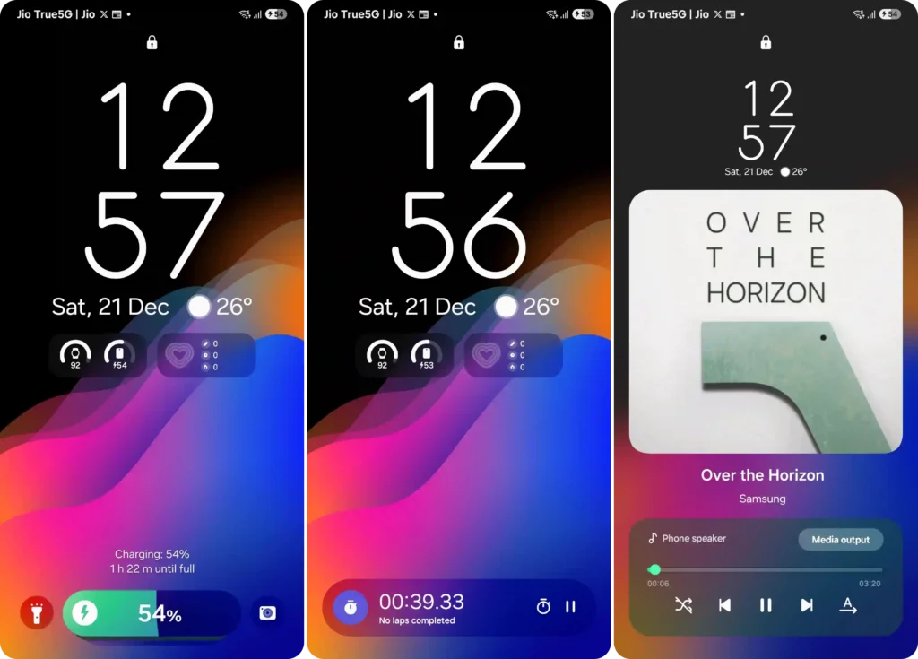 One UI 7 Now Bar on Lock Screen