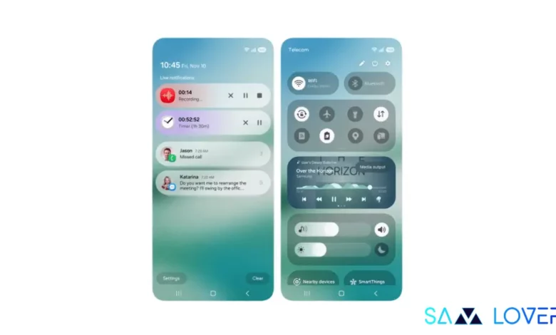 One UI 7 Quick Settings and Notification Panel