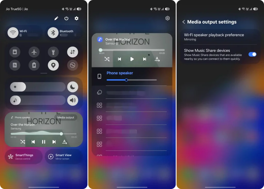 One UI 7 Quick Music Widget