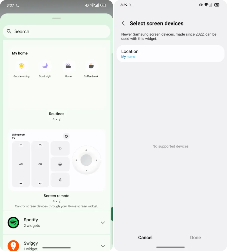 SmartThings widget
