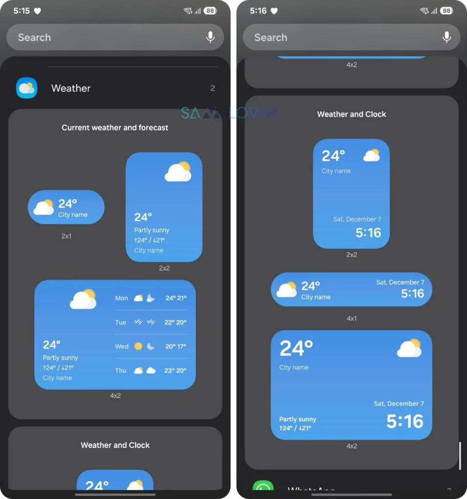 One UI 7 Weather Widget