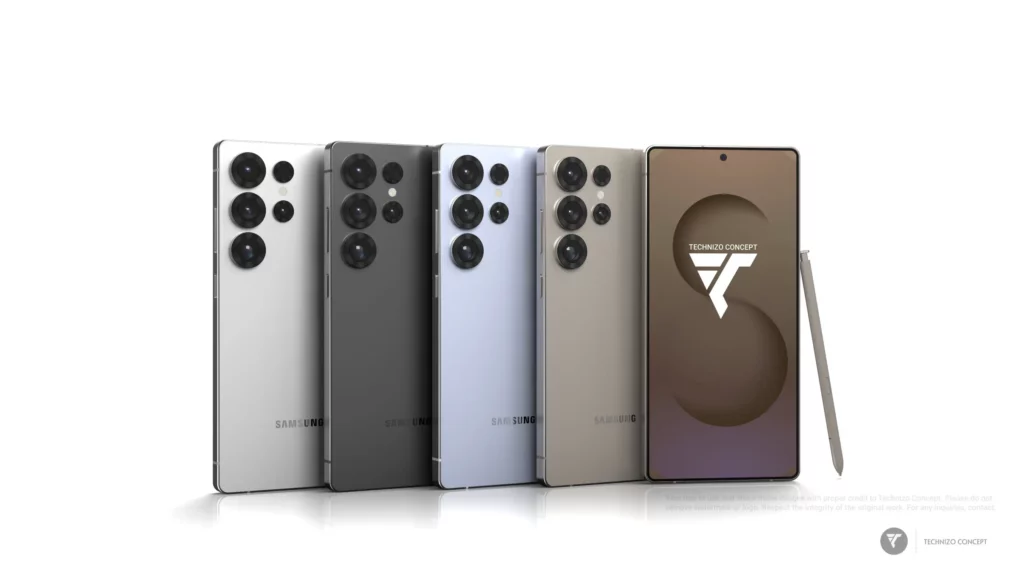 Galaxy S25 Ultra's Render in All Colors