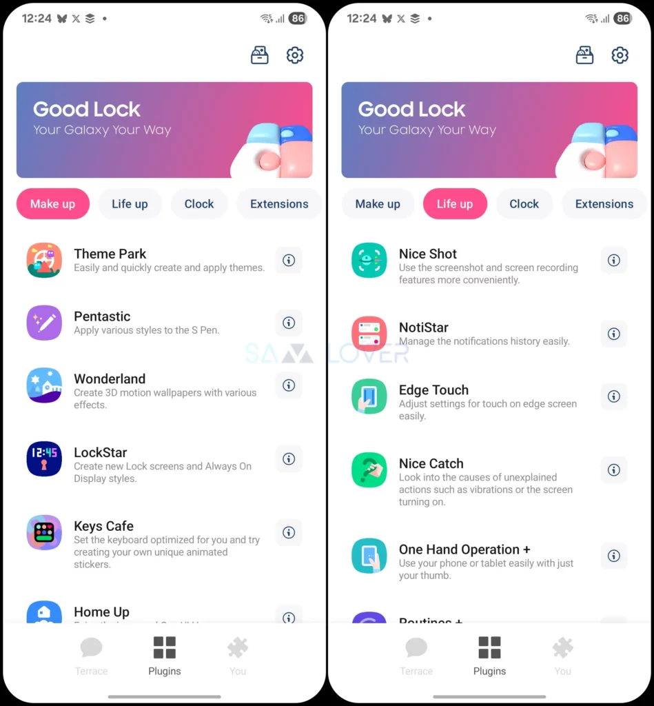 Good Lock 3.0: Change categories with Make up and Life up