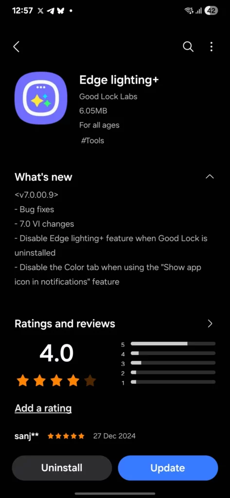 Samsung Edge Lighting+ 7.0.00.9 Update