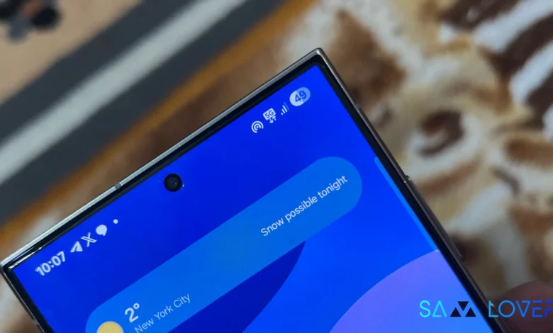 Samsung One UI 7 Battery Icon and Hotspot