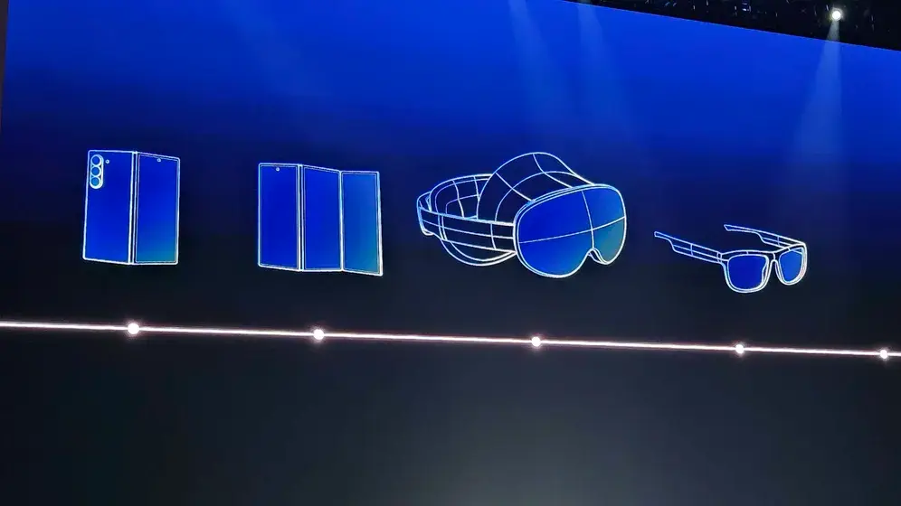 Samsung Galaxy Fold, Tri Fold, Samsung XR, and Glassess