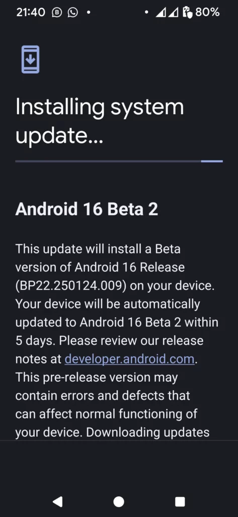 Android 16 Beta 2 Update