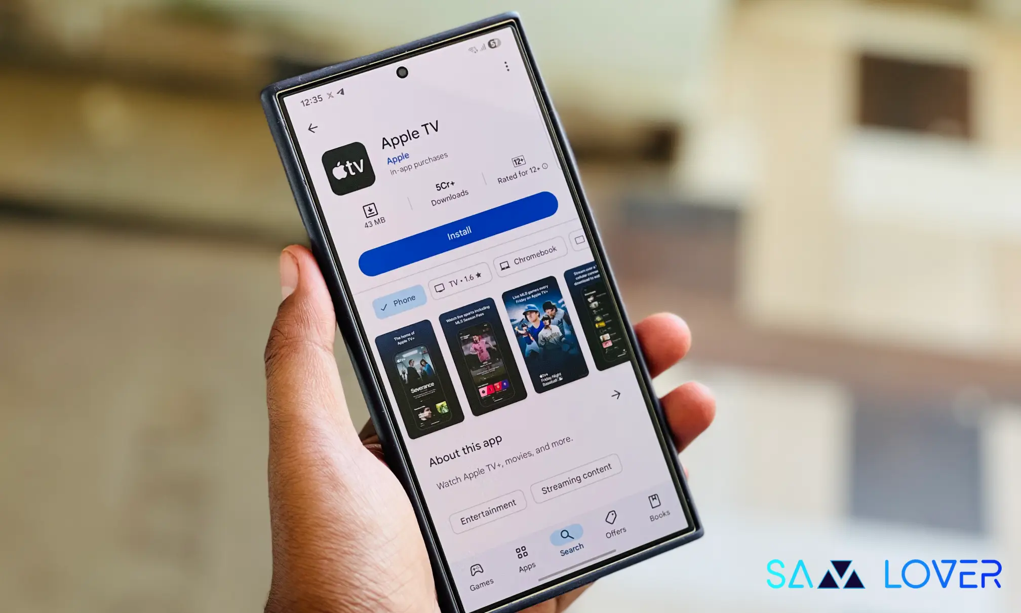 Samsung Galaxy S24 Ultra with Apple TV App