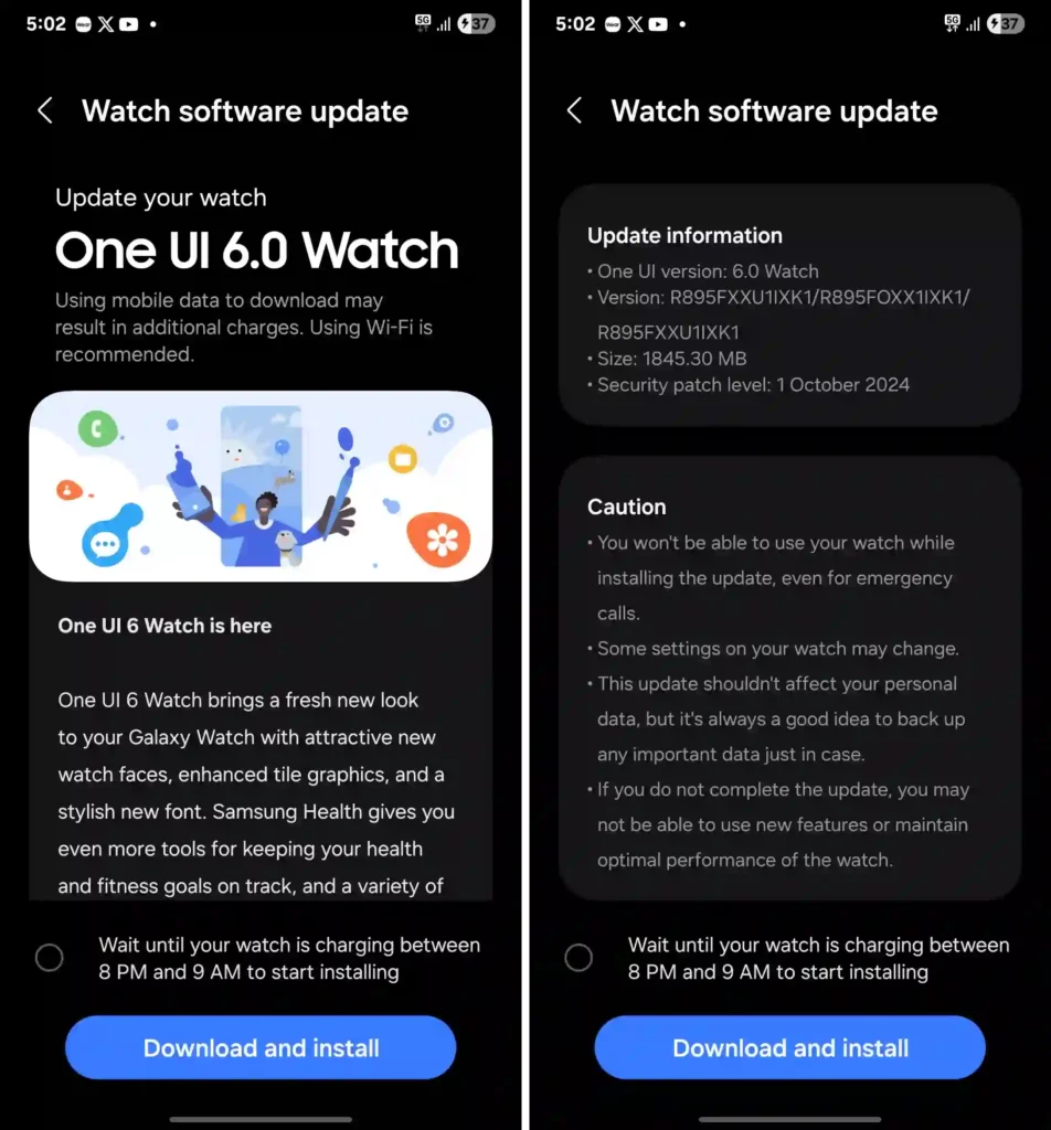One UI 6 Watch update for Galaxy Watch 4 LTE