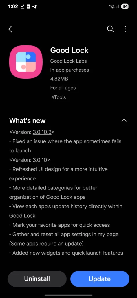 Good Lock 3.0.10.3 update