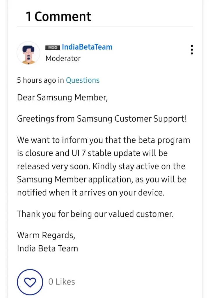 One UI 7 Beta
