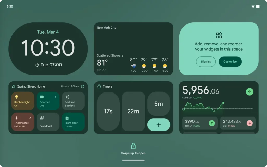 Android 16 widget lock screen