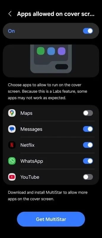 Galaxy Z Flip7 cover screen apps feature