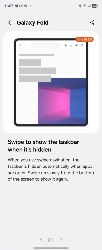 Galaxy Z Fold6 One UI 7 Taskbar feature