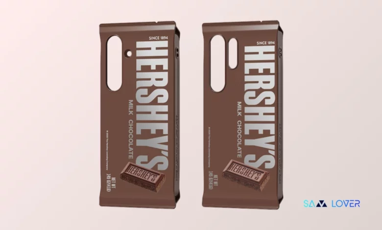 Galaxy S25 with Hershey covers
