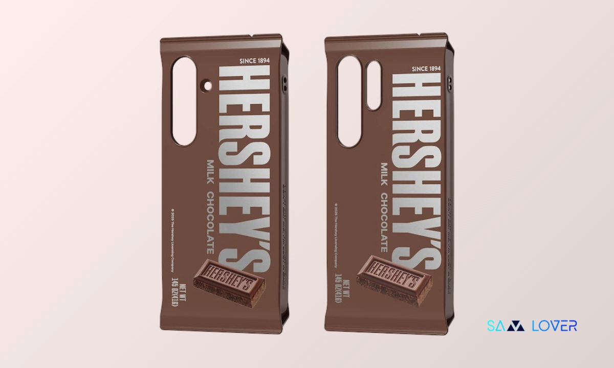 Galaxy S25 with Hershey covers