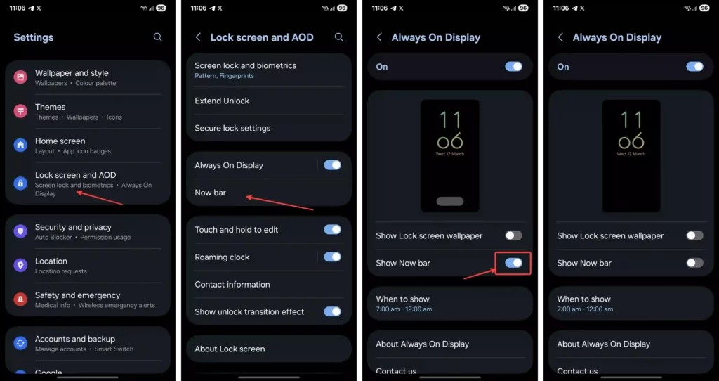 How to turn off Now Bar