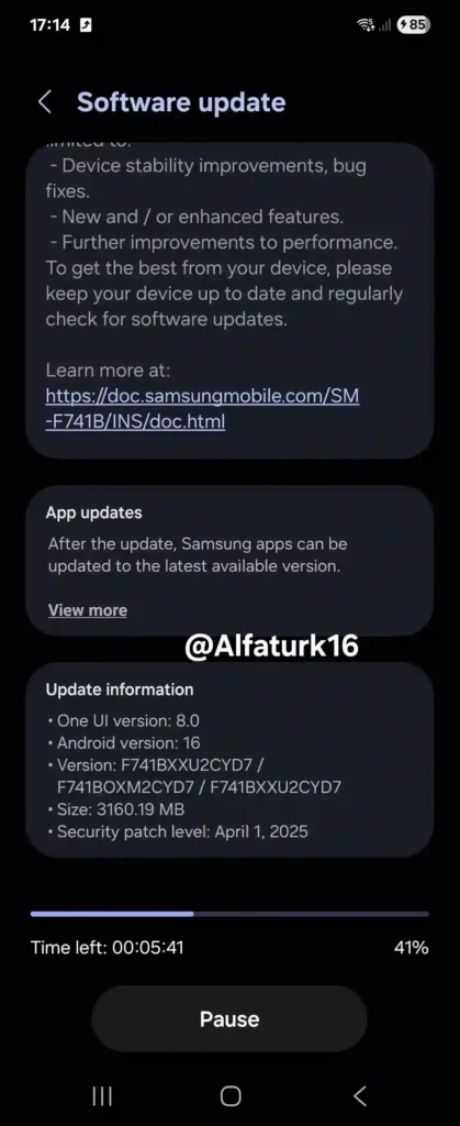 Galaxy Z Flip6 One UI 8 RTL