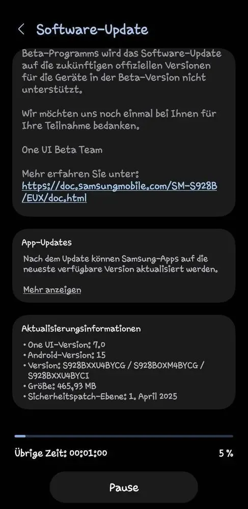 Galaxy S24 Europe stable one ui 7 for beta users