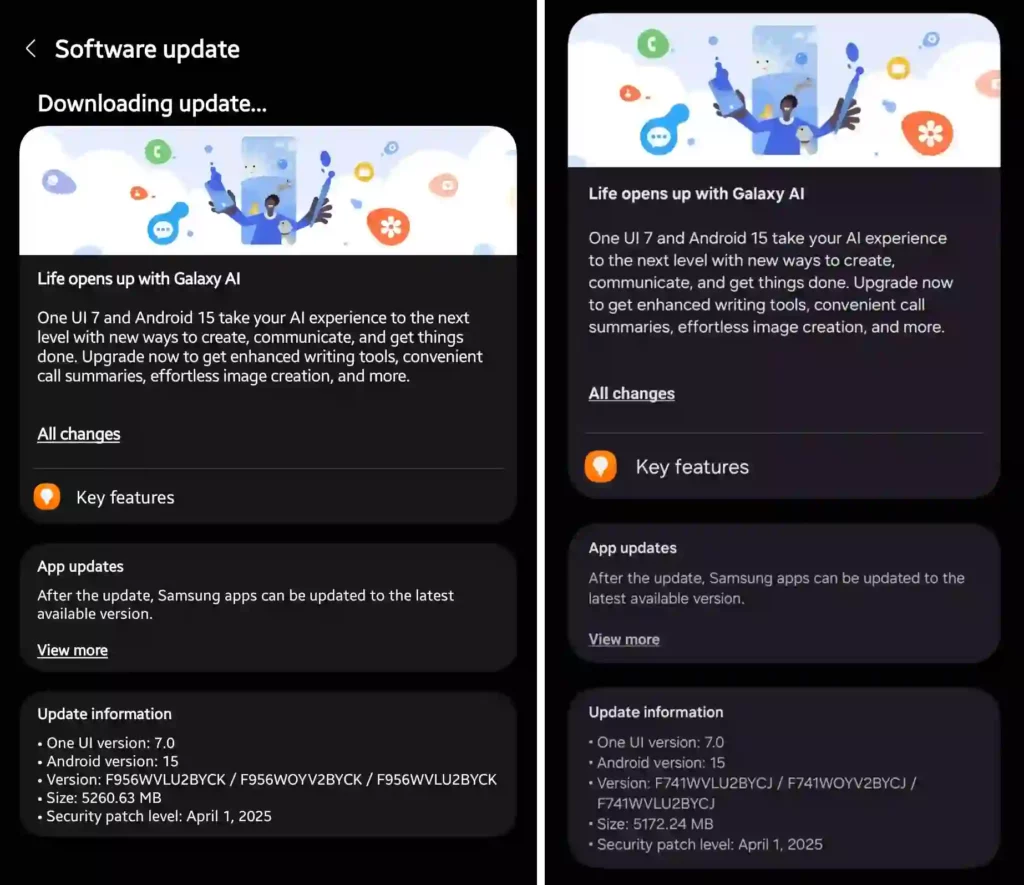 Galaxy Z Fold6 and Flip6 stable one ui 7 in Canada