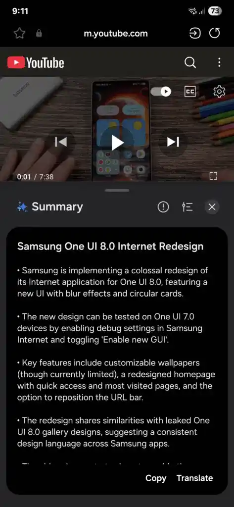 One UI 8 Video Summery