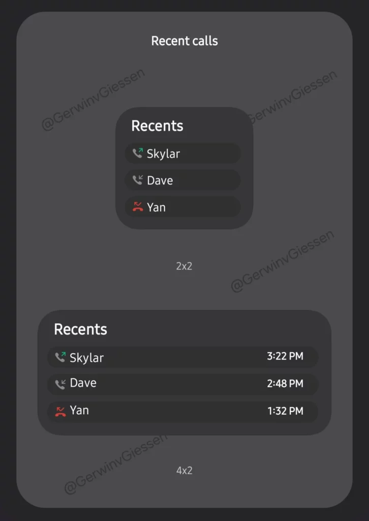 One UI 8 Phone APP widget