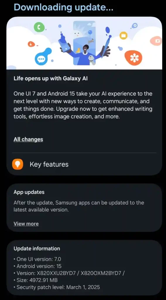Galaxy Tab S10 One UI 7