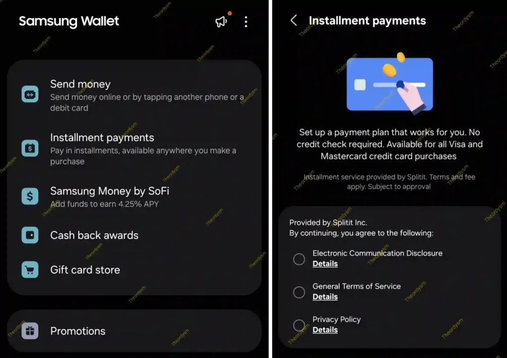 Samsung wallet feature
