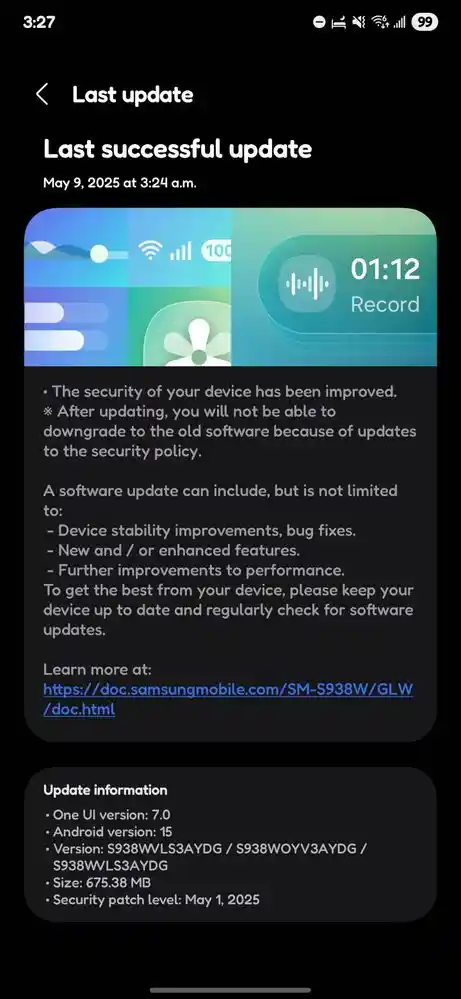 Galaxy S25 May Update Canada