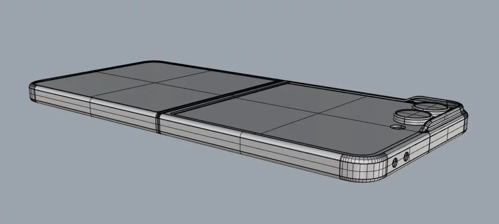 Galaxy z Flip7 Cad render