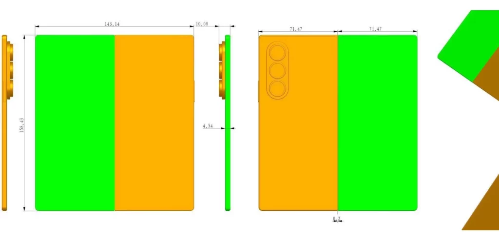 Galaxy z Fold7 CAD render sammobile