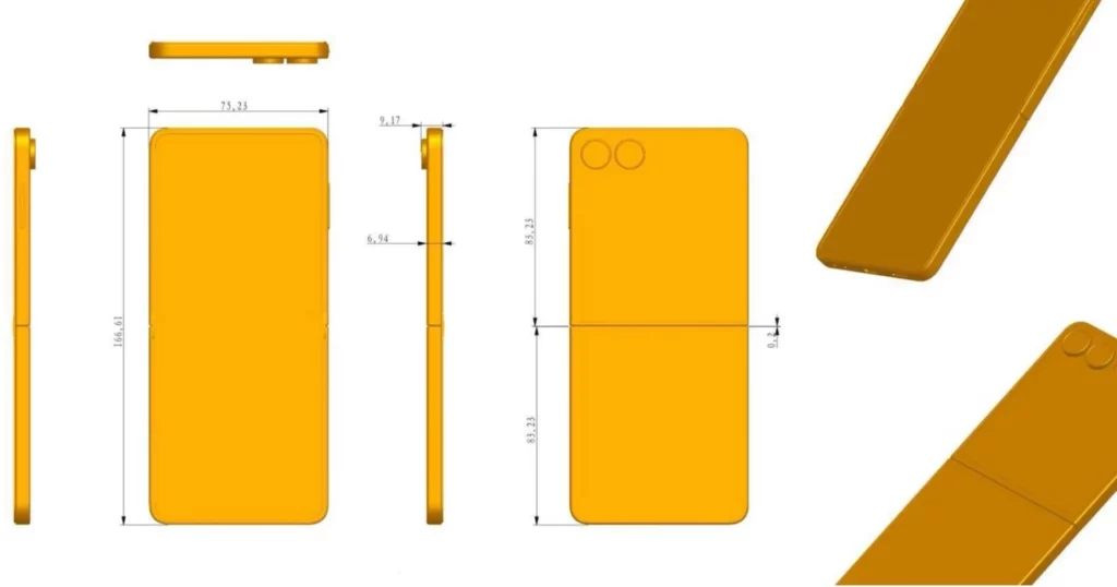 Galaxy Z Flip7 CAD render sammobile
