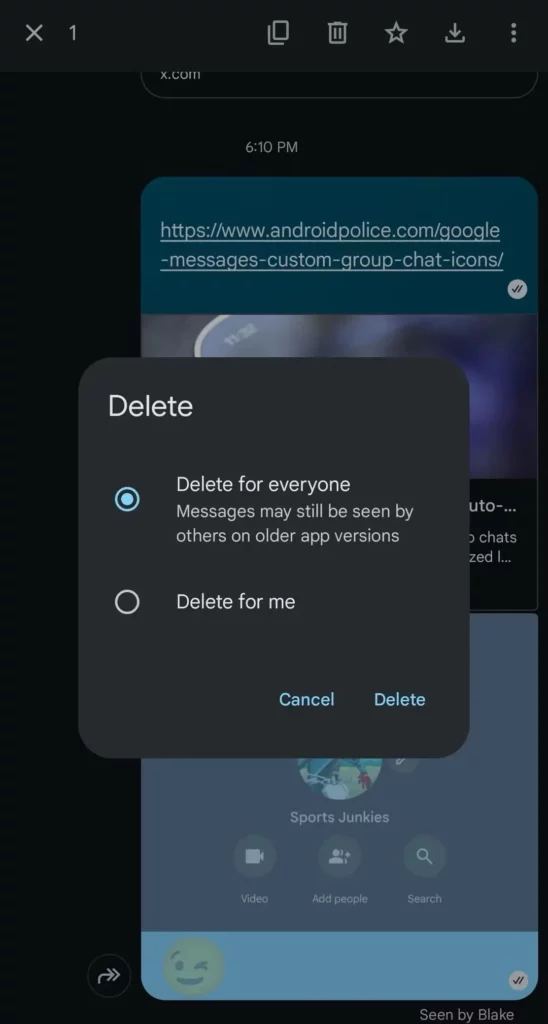 Google Messages Delete for Every