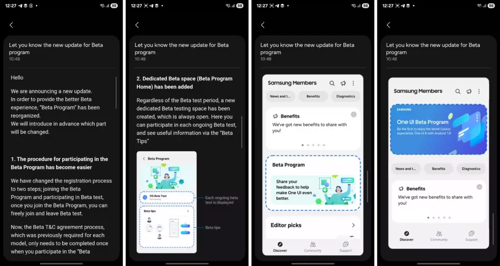 One UI 8 Beta Banner Notification