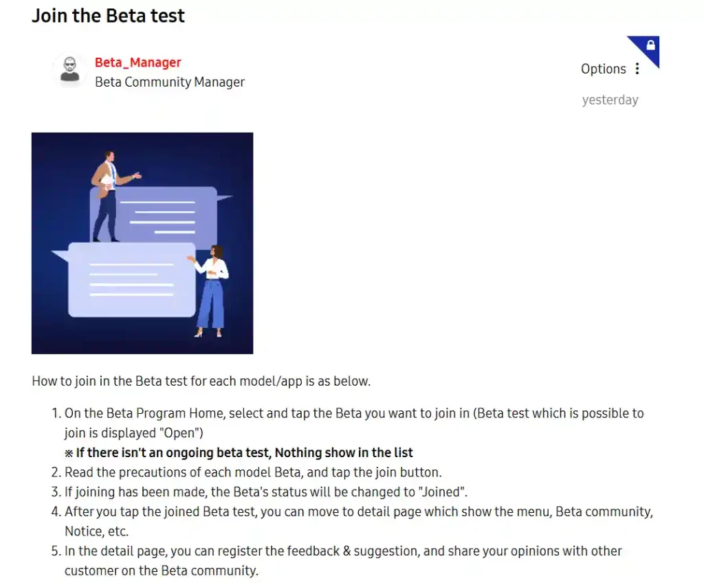 One UI Beta Program Home