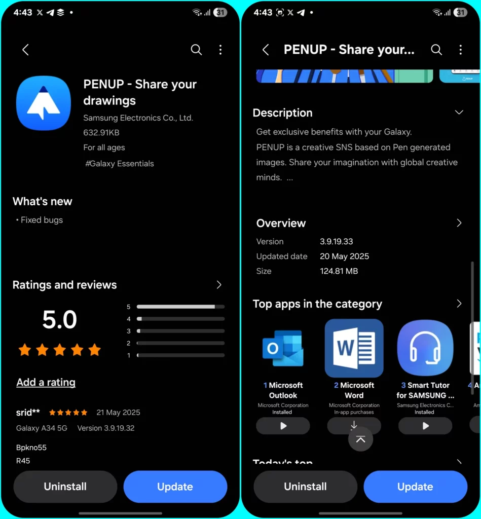 Samsung PENUP 3.9.19.33 Update
