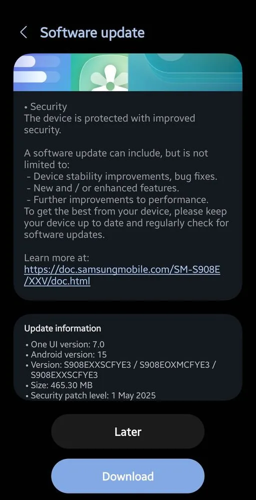 Galaxy S22 May update vietnam
