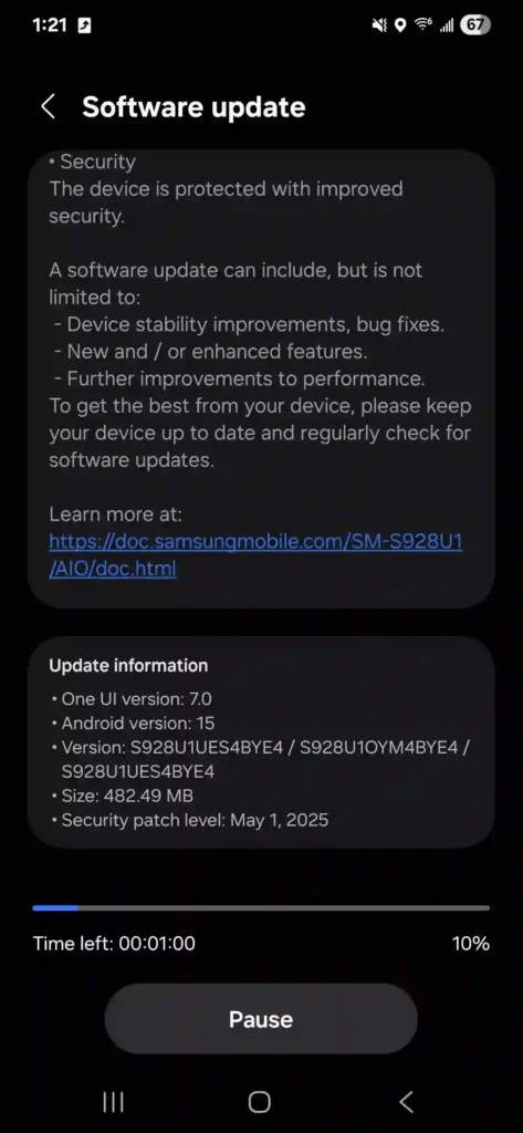 Galaxy S24 May update US unlocked
