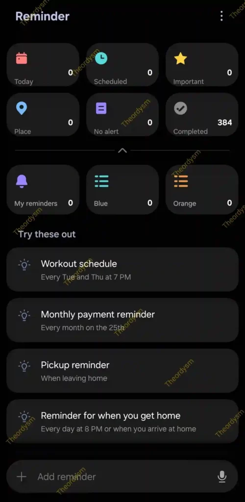 Samsung Reminder One UI 8