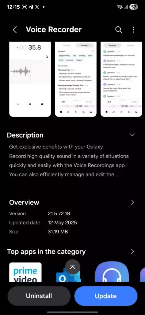 Voice Recorder app update