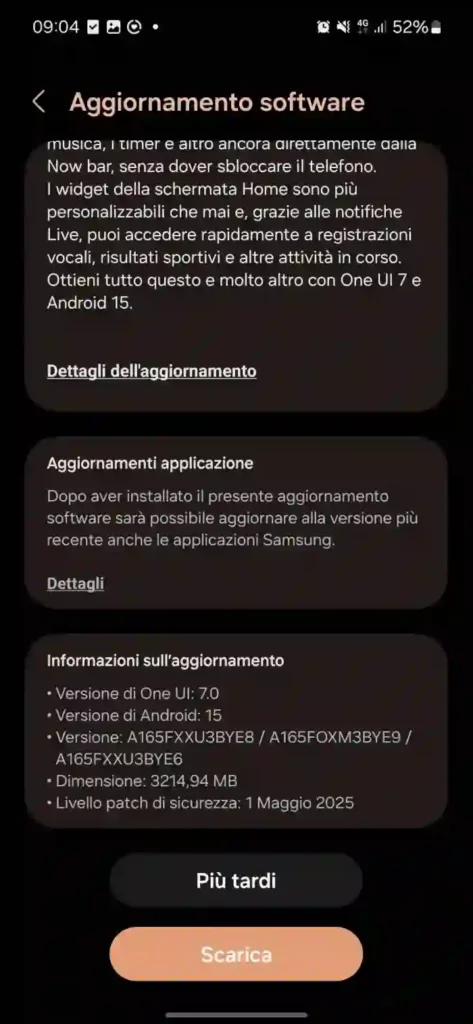 Galaxy A16 4G One UI 7 Update Europe