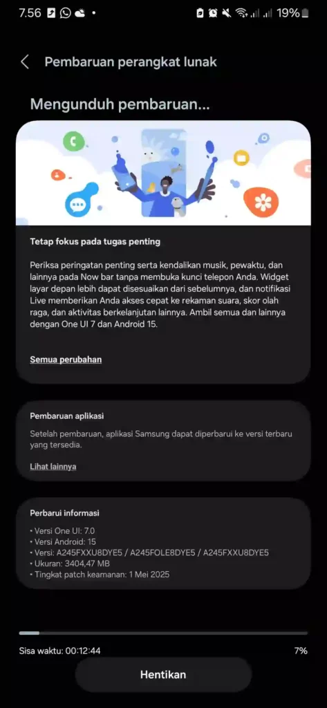 Galaxy A24 4G One UI 7 Update Indonesia