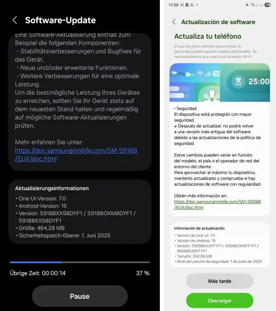 Galaxy S23 and Galaxy S22 June update Europe